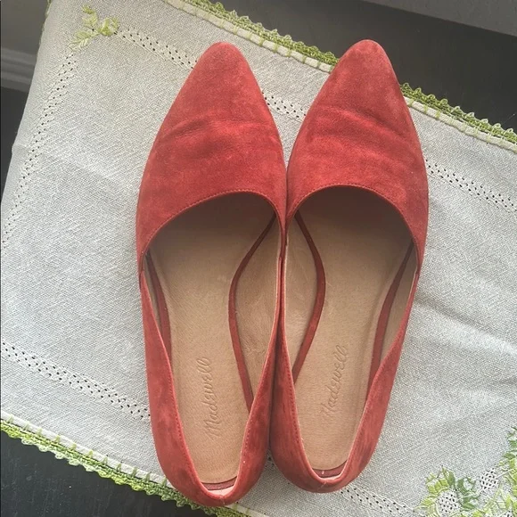 Madewell The Lizbeth flats suede red size 9 - Picture 11 of 15